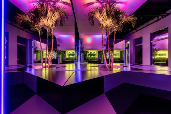 Neon Jungle installation by Rafael de Cardenas in Miami Design District