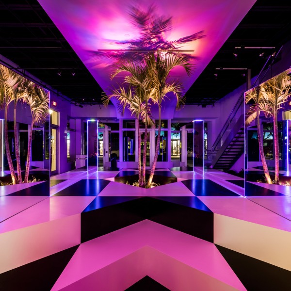 Neon Jungle installation by Rafael de Cardenas in Miami Design District