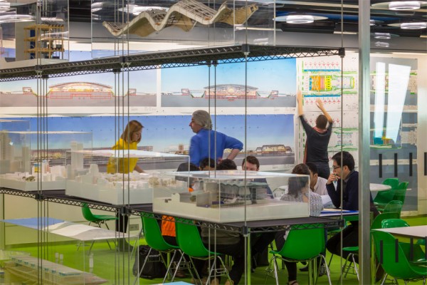 Architecture News: Rogers Stirk Harbour and Partners office interior in the Cheesegrater, Leadenhall Building London, UK