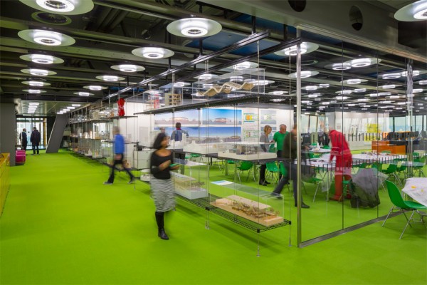Architecture News: Rogers Stirk Harbour and Partners office interior in the Cheesegrater, Leadenhall Building London, UK