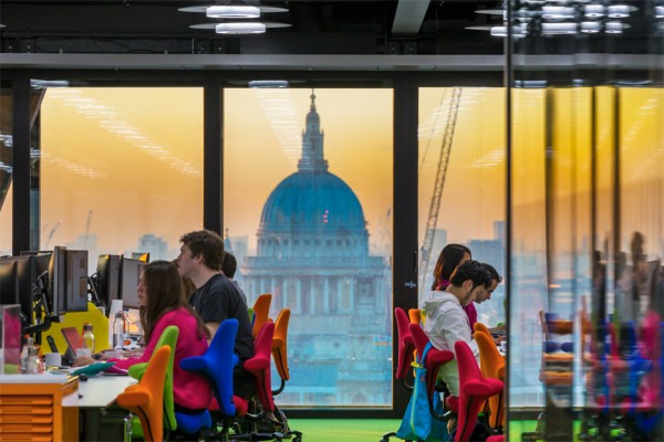 Architecture News: Rogers Stirk Harbour and Partners office interior in the Cheesegrater, Leadenhall Building London, UK