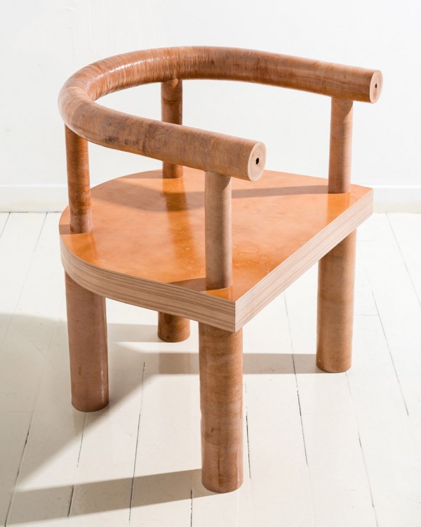 Stacked leather chair in Qualities of Material furniture by Fort Standard at New York Design Week 2016