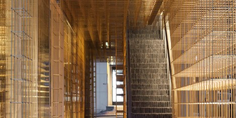 Delicate brass framework divides spaces inside Neri&Hu’s Sulwhasoo flagship store
