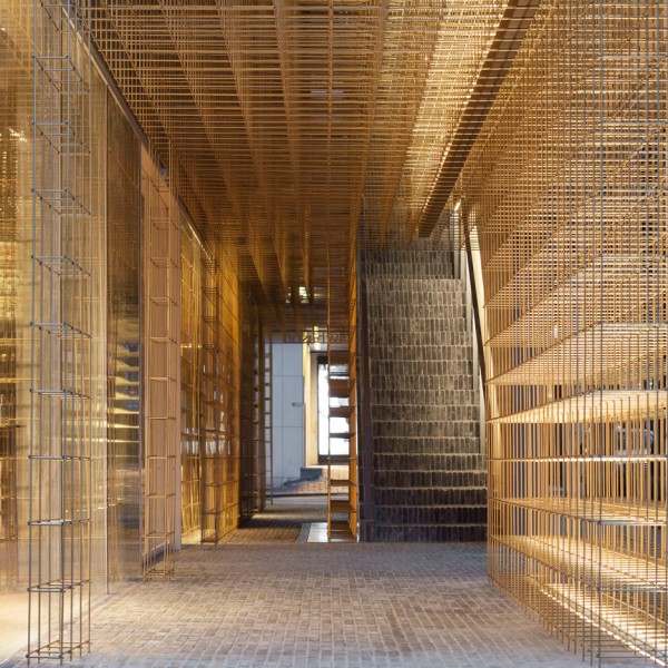 Delicate brass framework divides spaces inside Neri&Hu’s Sulwhasoo flagship store