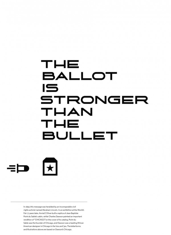 Tanner Woodford's entry to Get Out the Vote, graphic design campaign for the presidential election