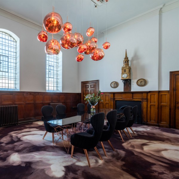 Tom Dixon furniture and lighting exhibition at The Church for Clerkenwell Design Week 2016