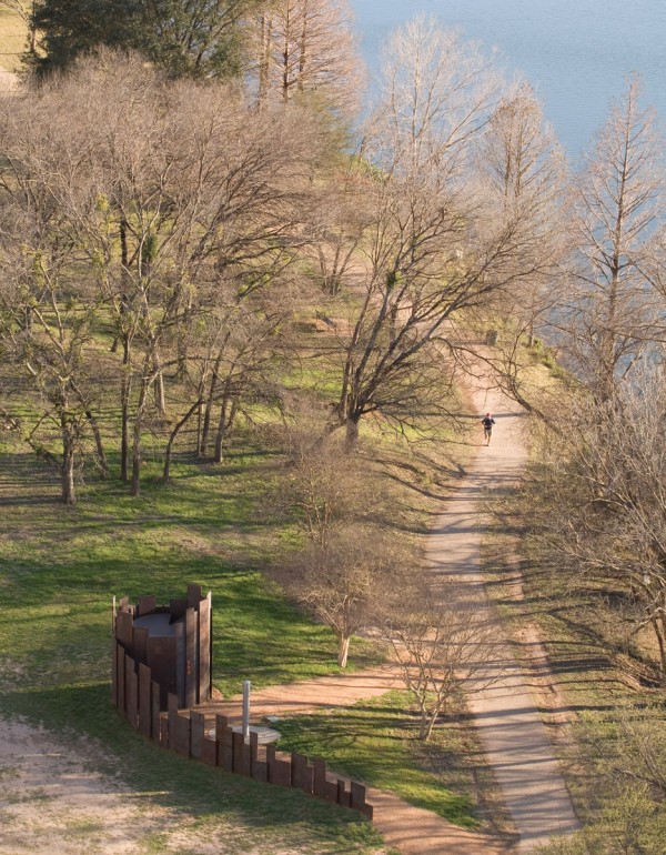 Restroom designed by Miro Rivera Architects for the Lady Bird Hike Trail on the banks of the Colorado River in Texas