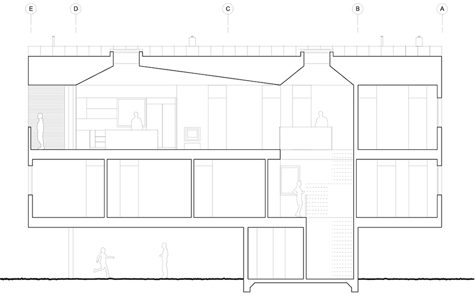 Section aa of Trollhus by Mork Ulnes in California, USA