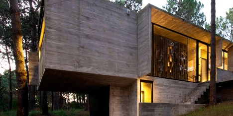 Valeria house by Liciano Kruk and Maria Victoria Besonias which is built in a forest near Buenos Aries