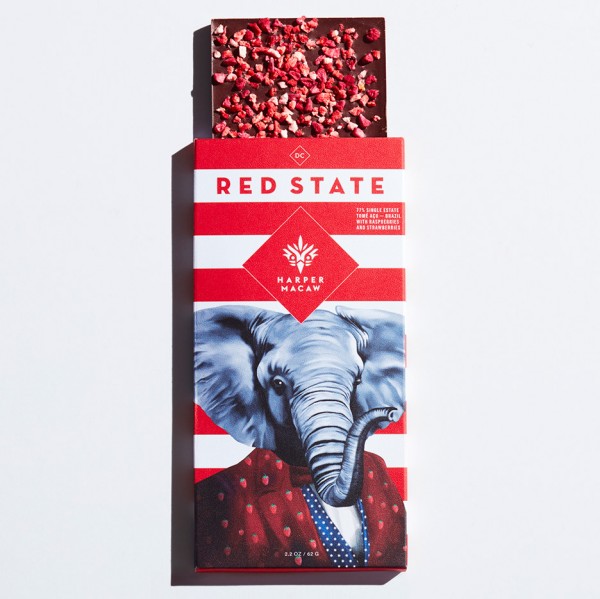 The (Very) Political Selection chocolate packaging by Design Army for Harper Macaw based on the partisan presidential election primaries