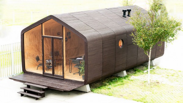 wikkelhouse is a cardboard modular building system by fiction factory in the Netherlands