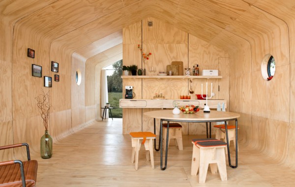 wikkelhouse is a cardboard modular building system by fiction factory in the Netherlands