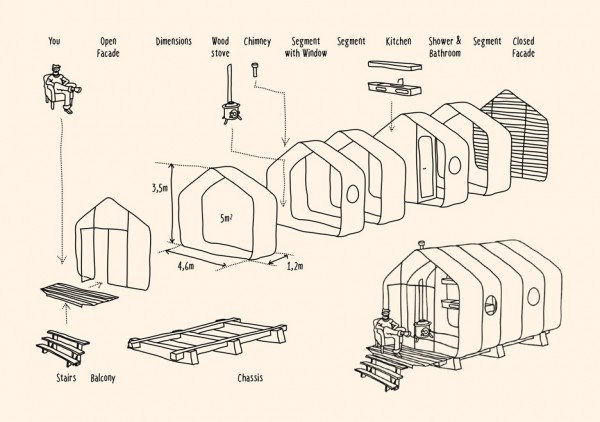 wikkelhouse is a cardboard modular building system by fiction factory in the Netherlands