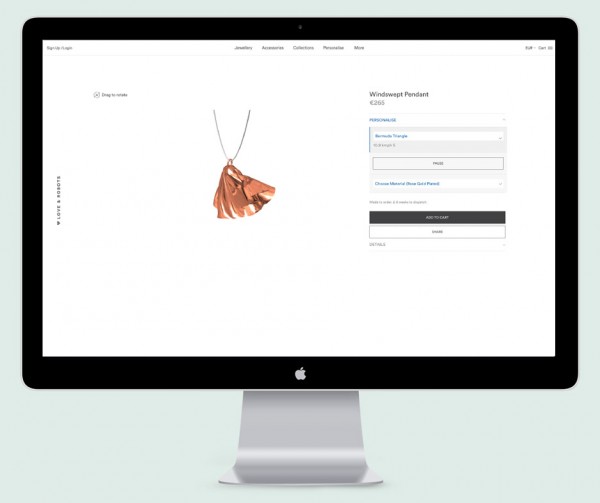 Windswept jewellery by Love and Robots