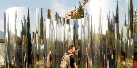Distorting mirrors frame a secret garden in Santiago’s Parque Araucano