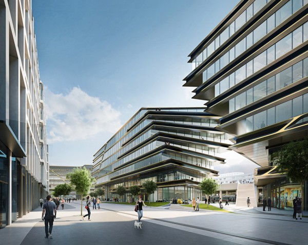 Zaha Hadid Architects presents plans for new Prague business district