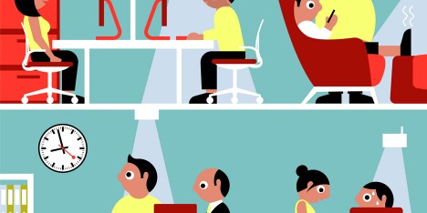 Haworth white paper sensor technology happier employees office design research illustration