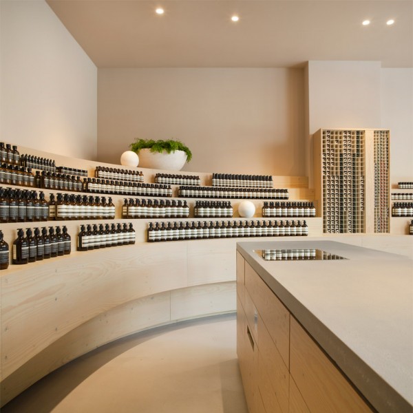 Aesop interior in Dusseldorf, Germany by Snøhetta