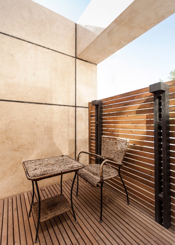 Bagh-Janat residential architecture with timber and travertine cladding in Isfahan Iran by Bracket Design Studio
