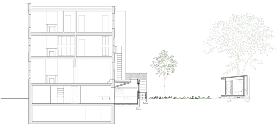 Blurring Boxes residential extension in Brooklyn, New York City, USA by Architensions. Photograph by Cameron Blaylock