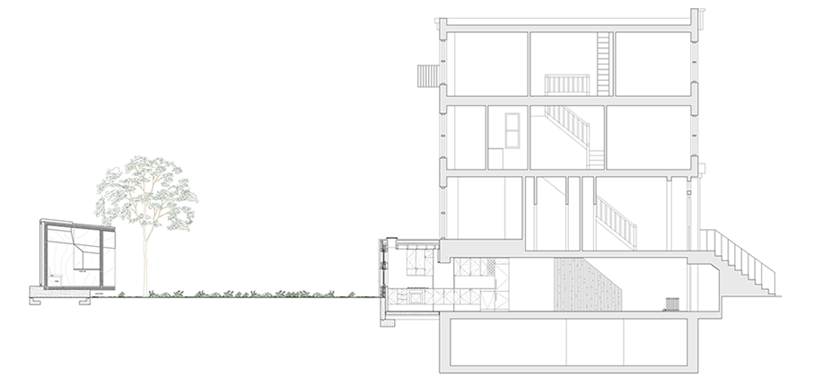 Blurring Boxes residential extension in Brooklyn, New York City, USA by Architensions. Photograph by Cameron Blaylock