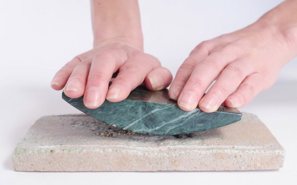 Marble and stone grinder designed by Laetitia De Allegri and Matteo Fogale