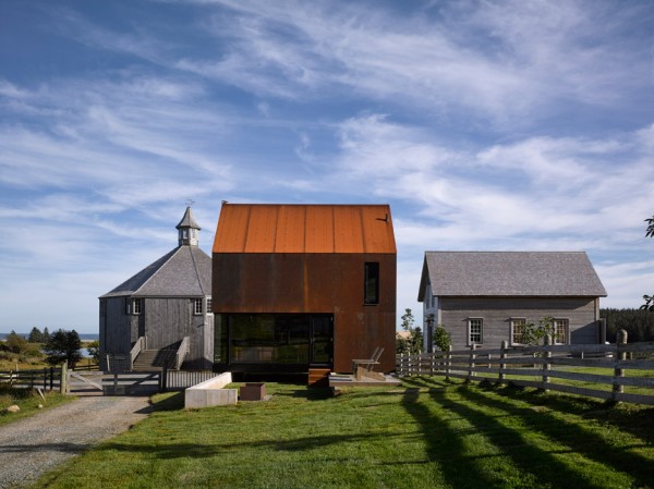 Enough house weathering steel cabin in Nova Scotia by Brian Mackay Lyons