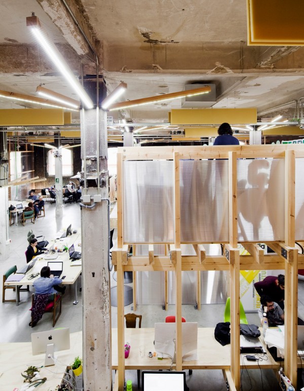 Factoria Cultural Matadero in Madrid by Office for Strategic Spaces repurposes a disused industrial building as a working space
