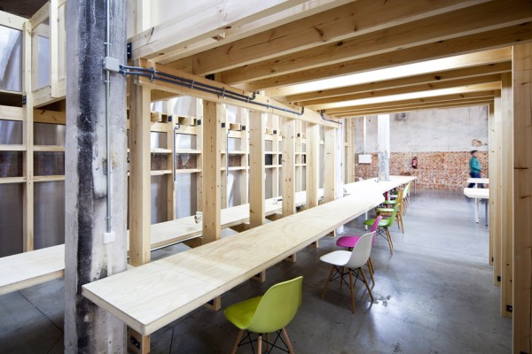 Factoria Cultural Matadero in Madrid by Office for Strategic Spaces repurposes a disused industrial building as a working space