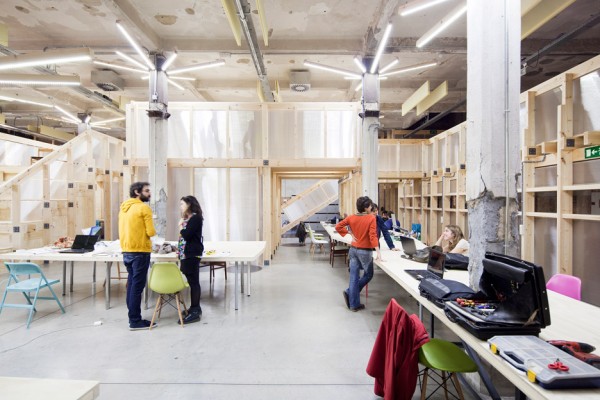 Factoria Cultural Matadero in Madrid by Office for Strategic Spaces repurposes a disused industrial building as a working space