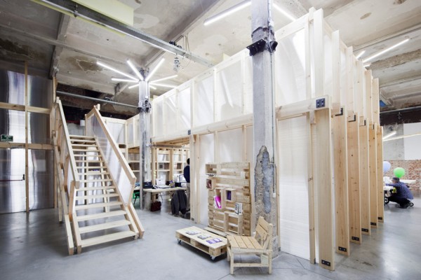 Factoria Cultural Matadero in Madrid by Office for Strategic Spaces repurposes a disused industrial building as a working space