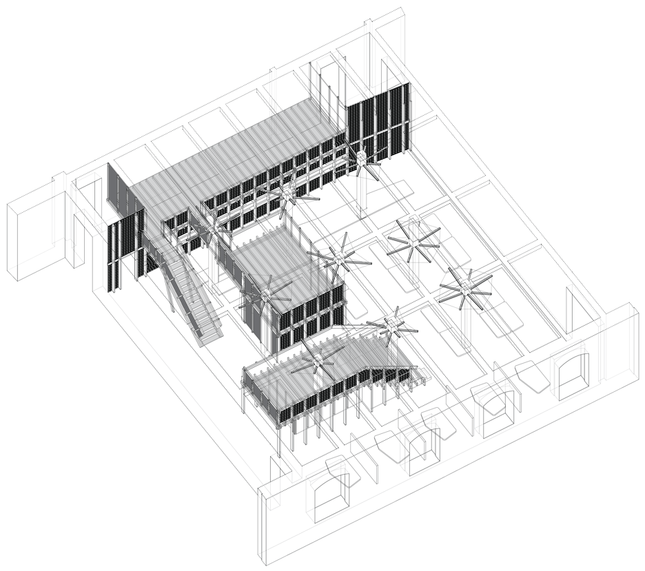 Factoria Cultural Matadero in Madrid by Office for Strategic Spaces repurposes a disused industrial building as a working space