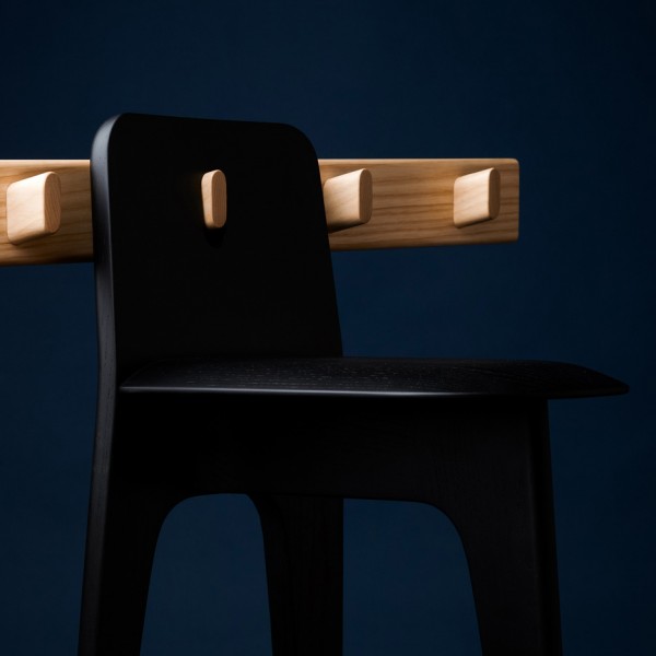 Gabriel Tan's Stove chair and Domino peg rail for Furnishing Utopia exhibition