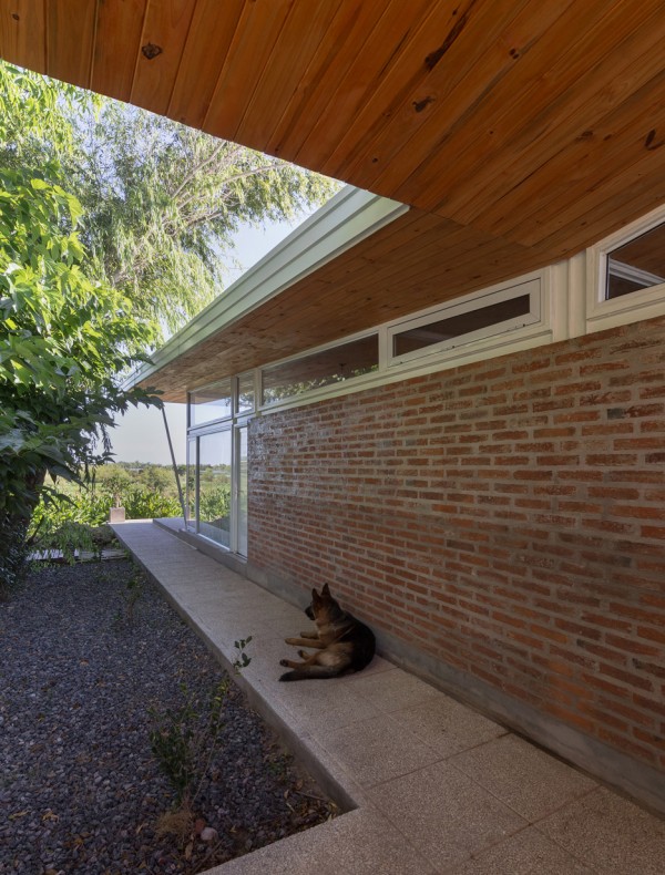 House 50 50 by Celula Urbana sits next to a river in Argentina
