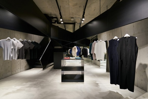 issey miyake homme plisse store by naoto fukasawa transforms a concrete building in Japan