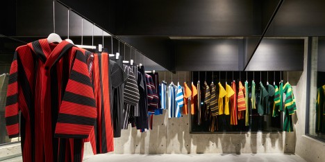 issey miyake homme plisse store by naoto fukasawa transforms a concrete building in Japan
