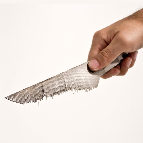 Mark Wilson’s Kanagawa Blade has a serrated edge carved by jets of water