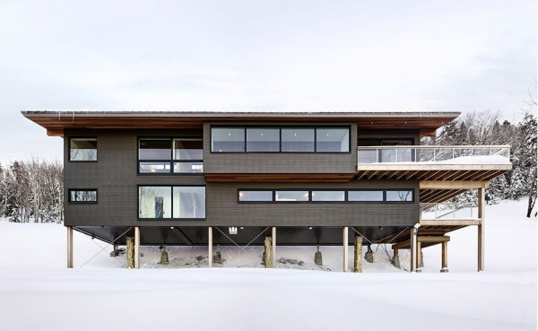 Laurentian Ski Chalet in Quebec, Canada by Robitaille Curtis architecture