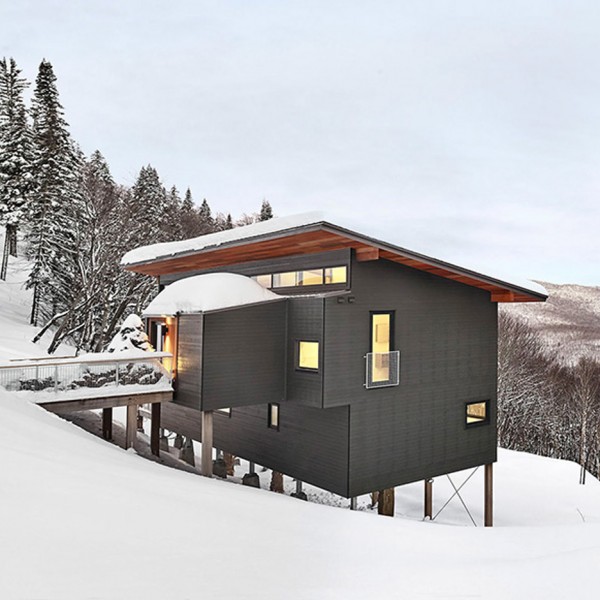 Laurentian Ski Chalet in Quebec, Canada by Robitaille Curtis architecture
