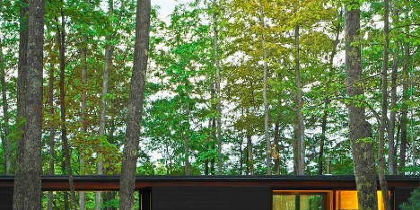 Linear cabin by Johnsen Schmaling Architects