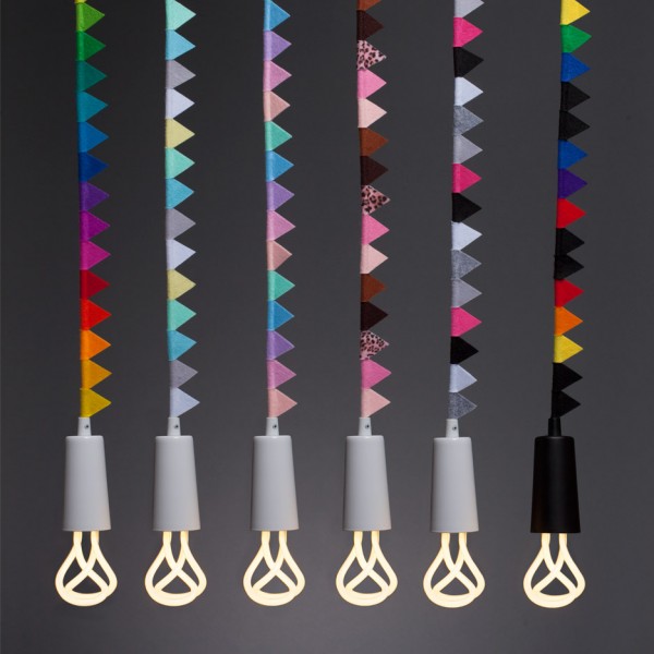 modern Family collection by Plumen adds bunting to it's classic pendant lights