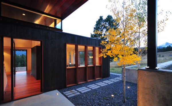 The Mountain House in Montana by Johnsen Schmaling Architects is clad with charred wood