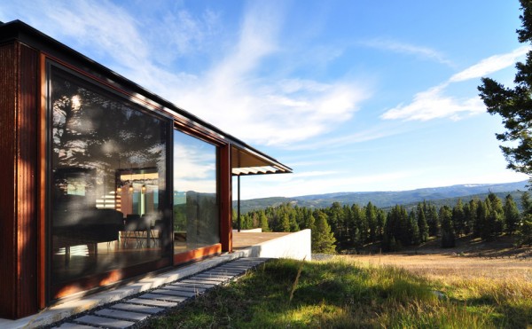 The Mountain House in Montana by Johnsen Schmaling Architects is clad with charred wood