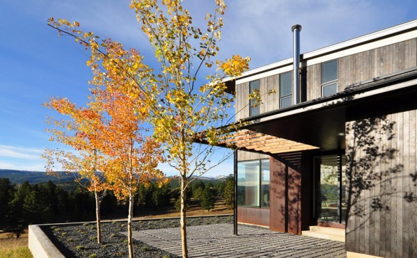 The Mountain House in Montana by Johnsen Schmaling Architects is clad with charred wood