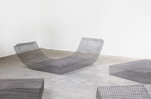 Muller van Severen designs rocking wire daybeds for Spanish summer house
