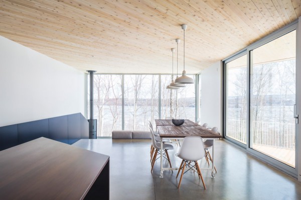 Nook Residence by MU Architecture, a white house in Quebec, Canada