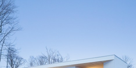 Nook Residence by MU Architecture, a white house in Quebec, Canada