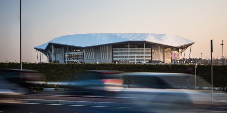 Parc Olympique Lyonnais by Populous in Lyon, France, stadium architecture for Euro 2016