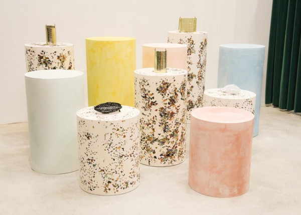 Samuel Amoia's Mineral Terrazzo podiums for Dover Street Market NY