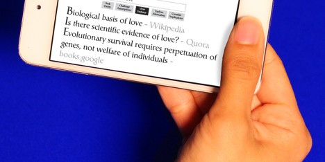 The Socrates Search Engine by Ted Hunt combines google search with Ancient questioning philosophies